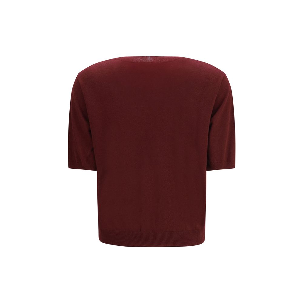 Max Mara Bordeaux Wool Oves Aries T-Shirt Max Mara