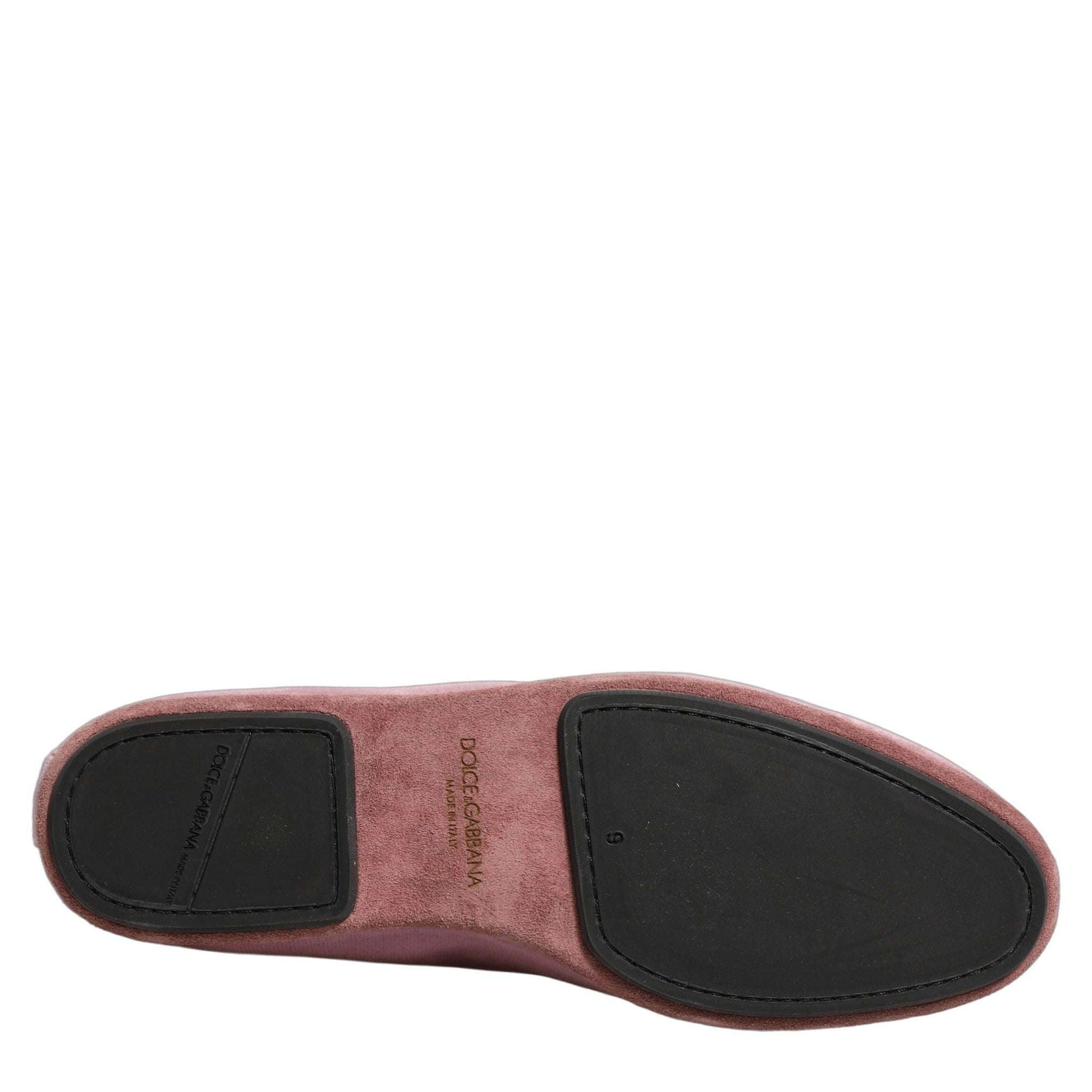 Dolce & Gabbana Pink Velvet Slip On Men Flats Loafers Shoes Dolce & Gabbana