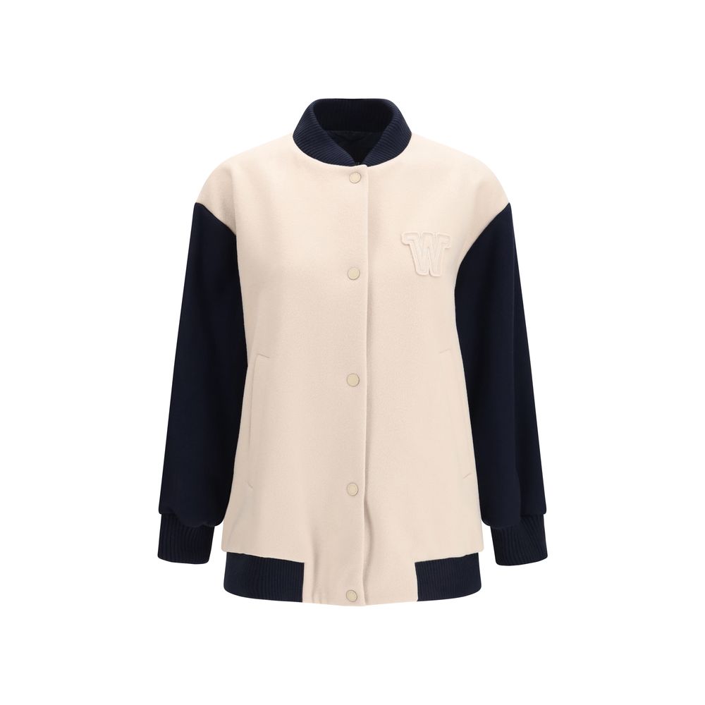 Max Mara Blue Wool Oves Aries Bomber Max Mara