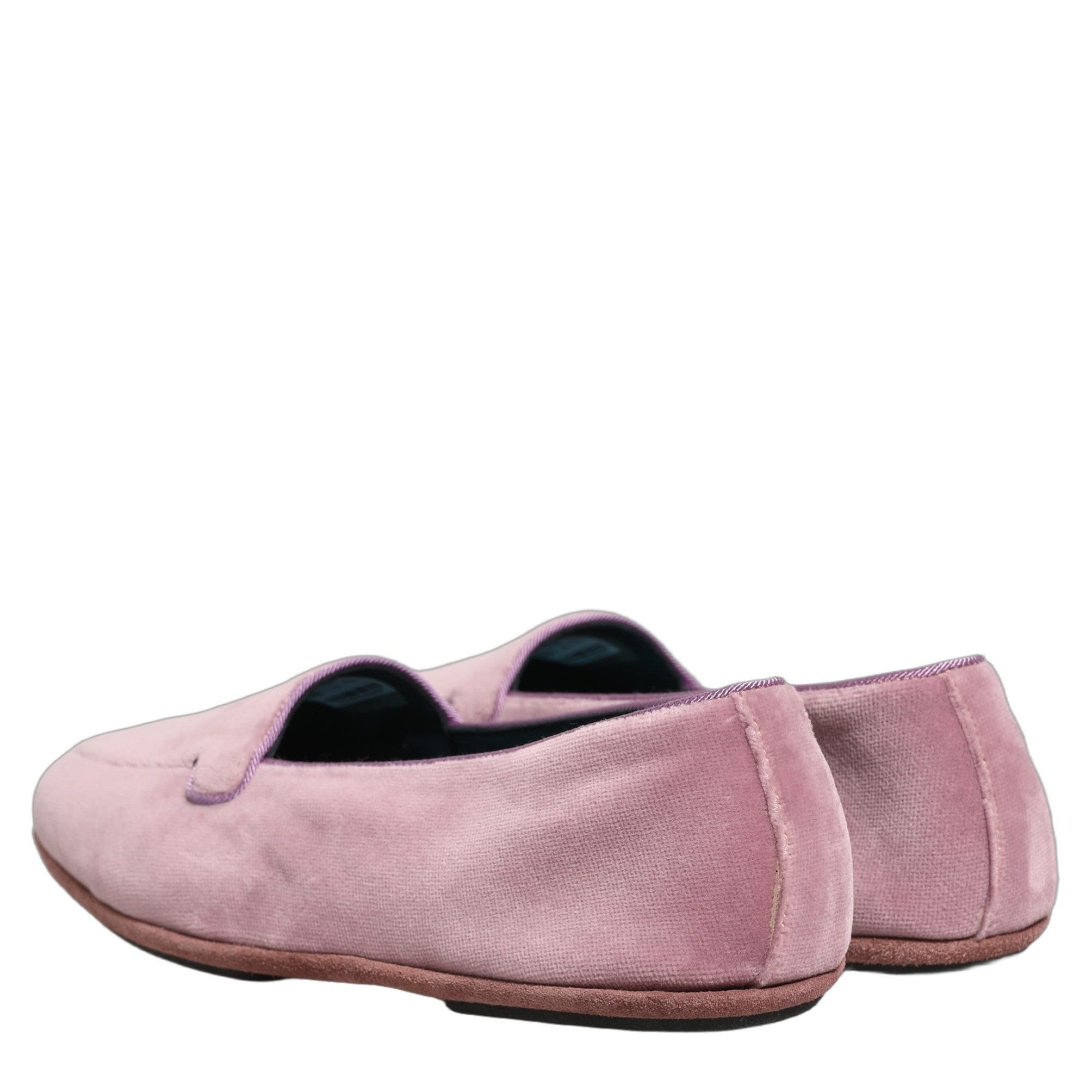 Dolce & Gabbana Pink Velvet Slip On Men Flats Loafers Shoes Dolce & Gabbana