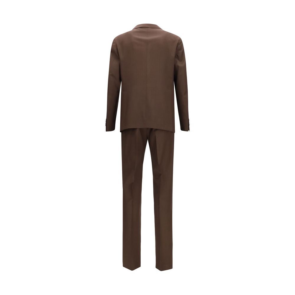 Tagliatore Brown Wool Oves Aries Two-Piece Suit - Eljoys Fashion 