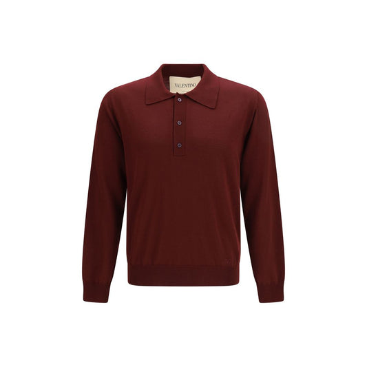 Valentino Garavani Bordeaux Wool Oves Aries Polo Shirt Valentino Garavani