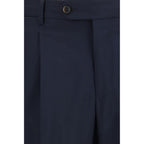 PT Torino Blue Wool Oves Aries Casual Pants