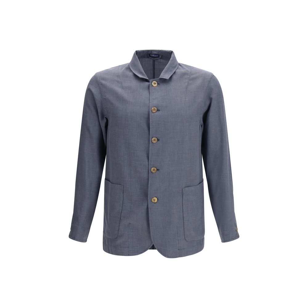 Finamore Gray Wool Oves Aries Jacket Finamore