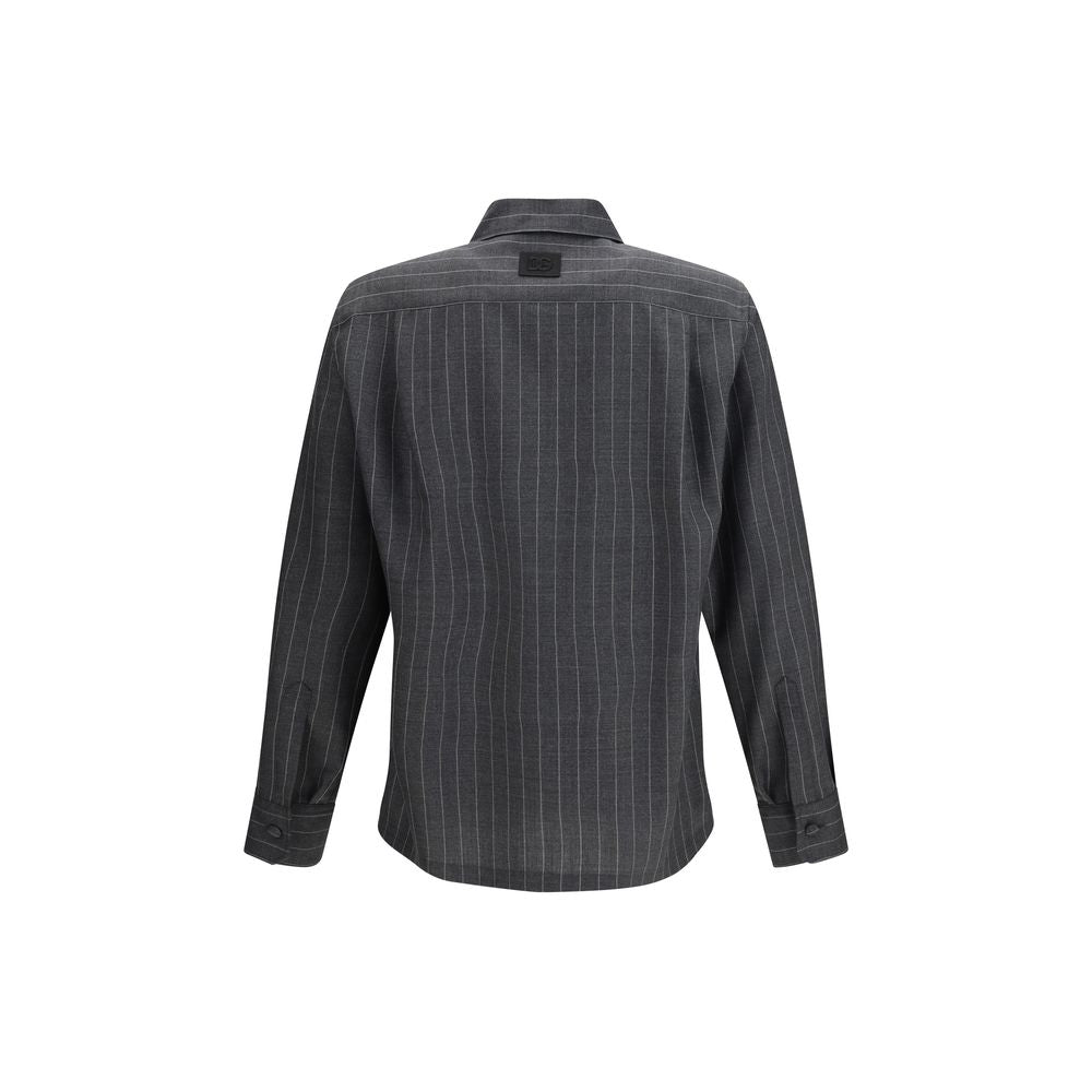 Dolce & Gabbana Gray Wool Oves Aries Dress Shirt Dolce & Gabbana