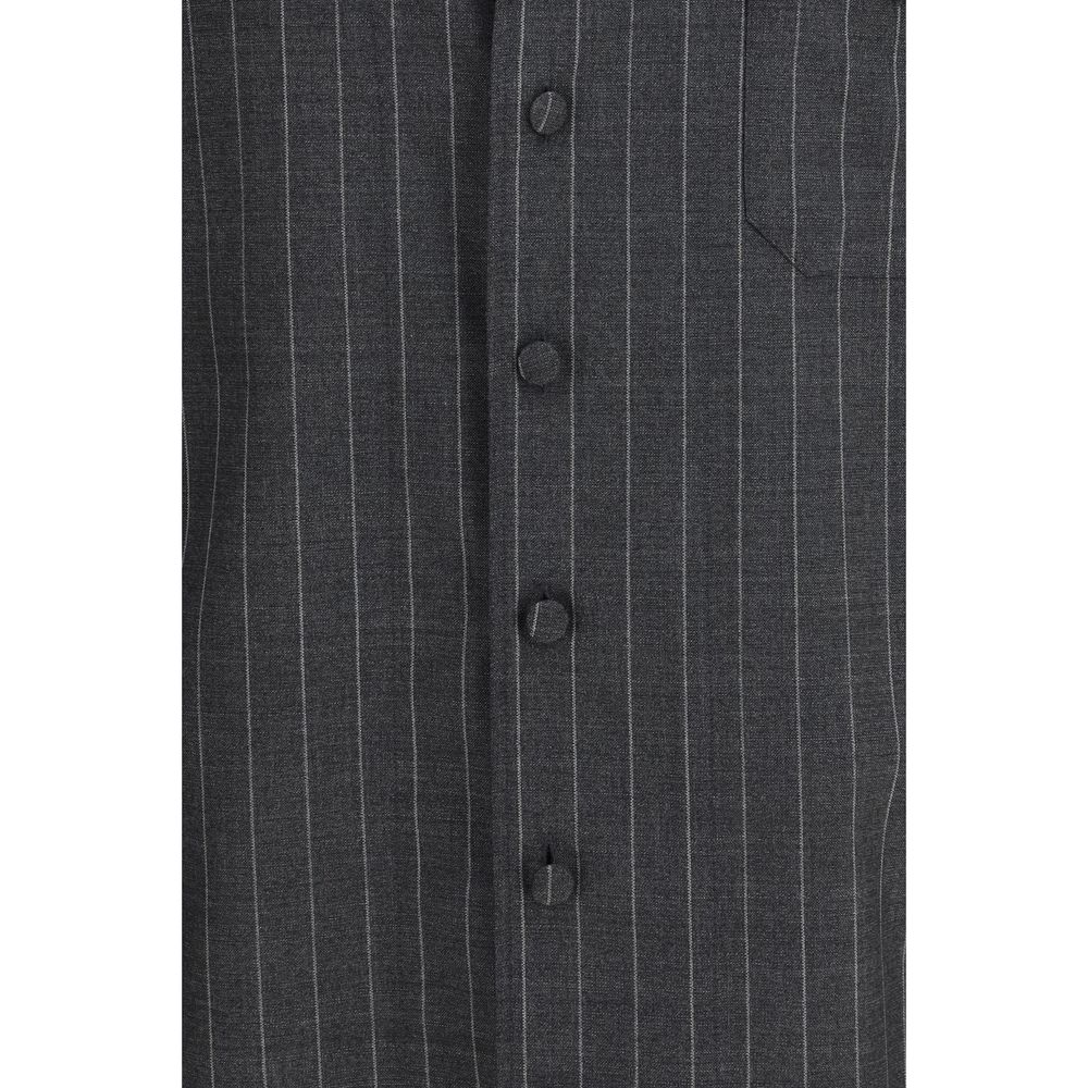 Dolce & Gabbana Gray Wool Oves Aries Dress Shirt Dolce & Gabbana