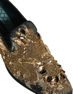 Dolce & Gabbana Black Velvet Embellished Dress Loafers Shoes Dolce & Gabbana