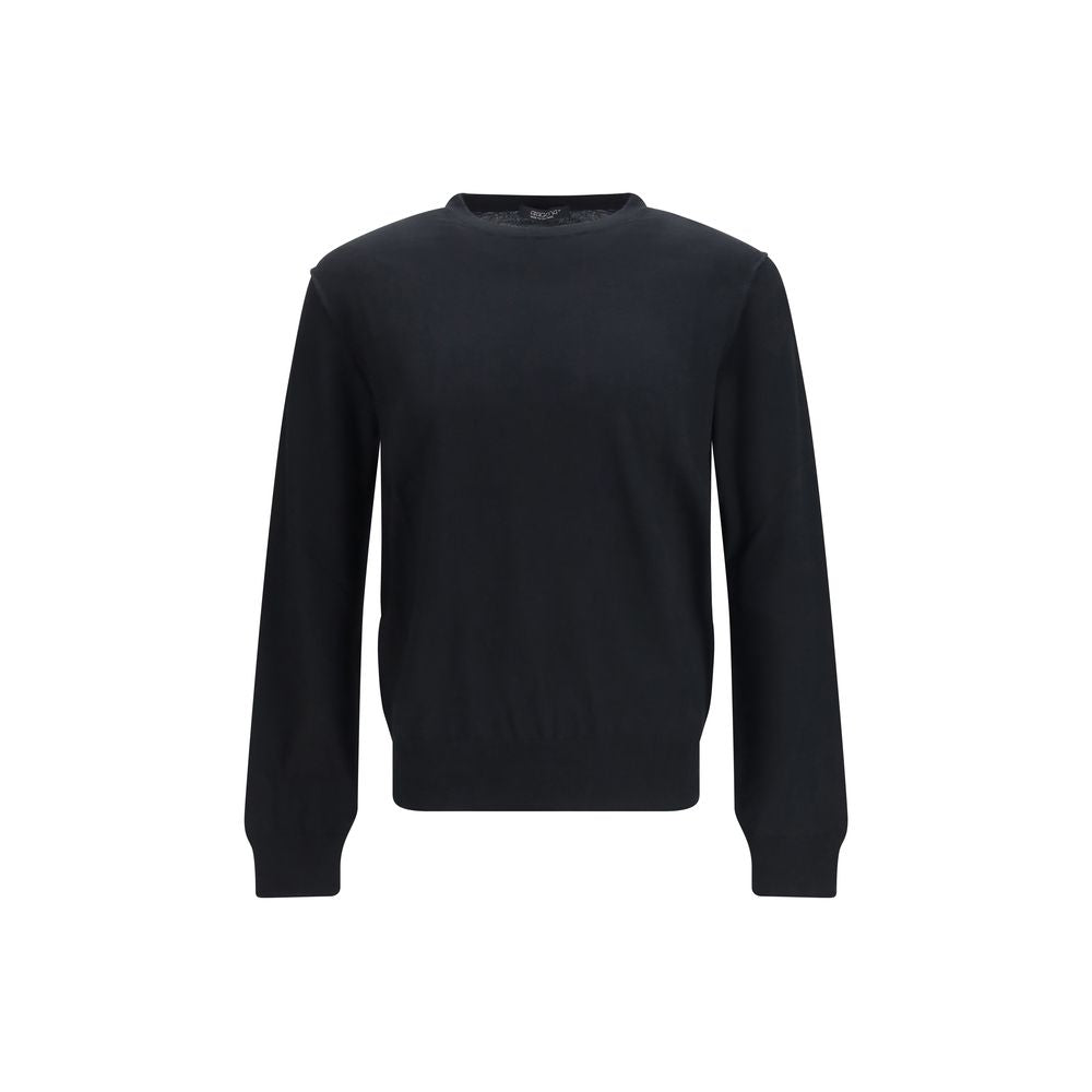 Aragona Cashmere Black Wool Oves Aries Sweatshirt Aragona Cashmere