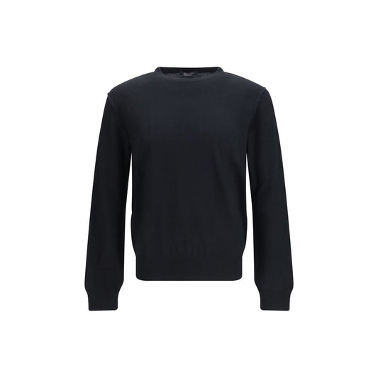 Aragona Cashmere Black Wool Oves Aries Sweatshirt Aragona Cashmere
