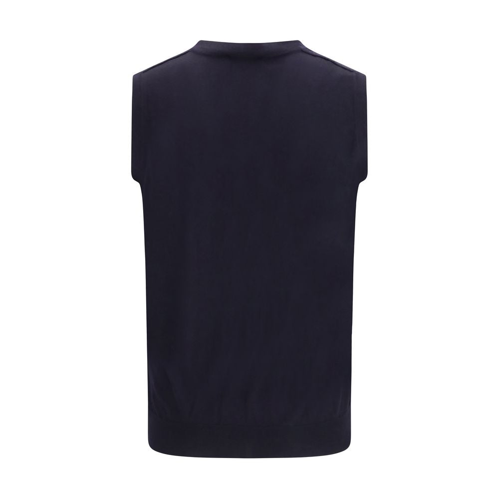 Aragona Cashmere Blue Wool Oves Aries Sleeveles Sweater Aragona Cashmere
