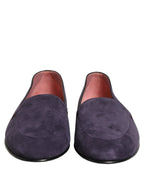 Dolce & Gabbana Violet Velvet Slip On Men Flats Loafers Shoes Dolce & Gabbana