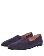 Dolce & Gabbana Violet Velvet Slip On Men Flats Loafers Shoes Dolce & Gabbana