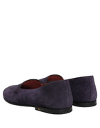 Dolce & Gabbana Violet Velvet Slip On Men Flats Loafers Shoes Dolce & Gabbana