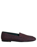 Dolce & Gabbana Maroon Glitter Lurex Logo Dress Loafers Shoes - Eljoys Fashion 