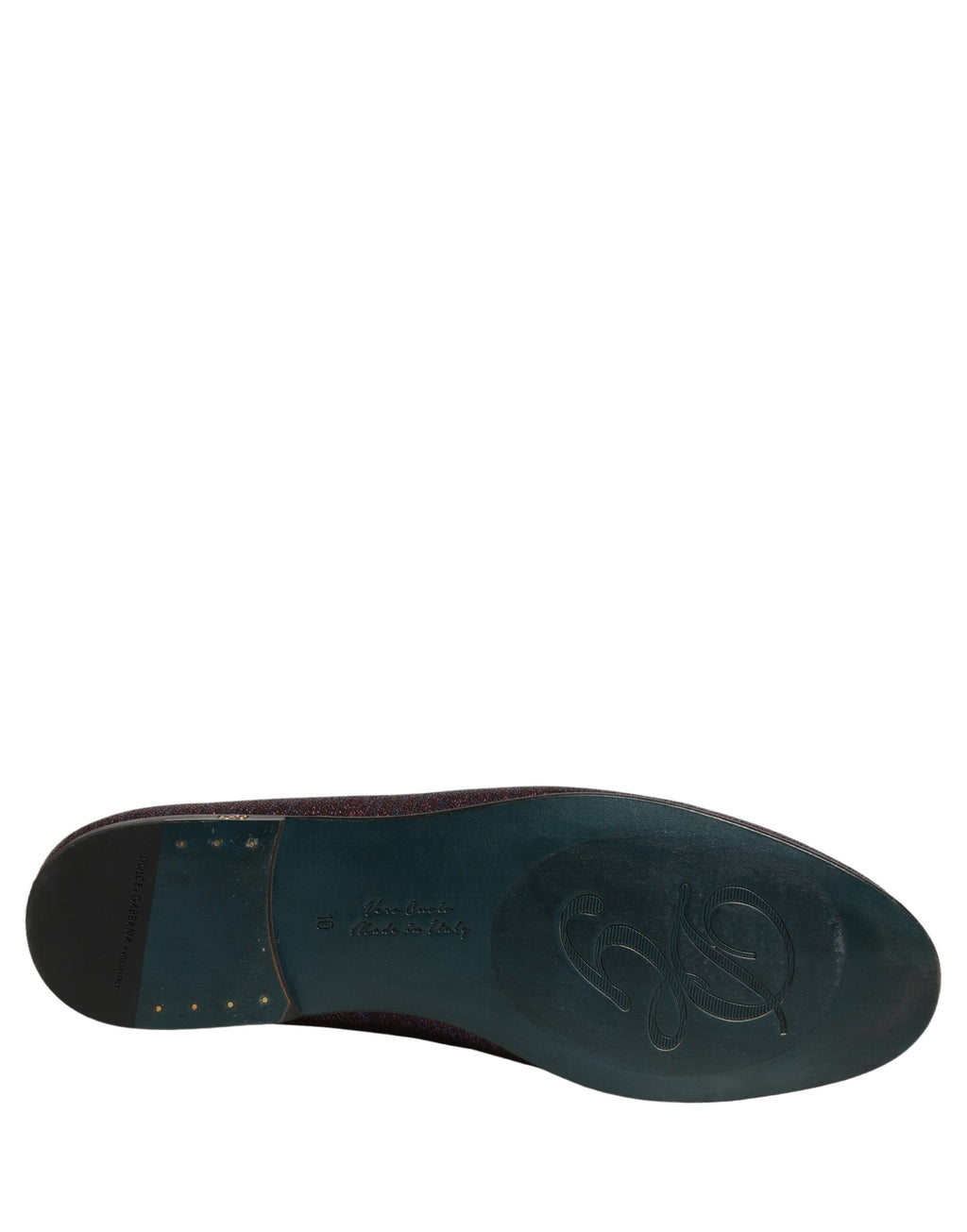Dolce & Gabbana Maroon Glitter Lurex Logo Dress Loafers Shoes - Eljoys Fashion 