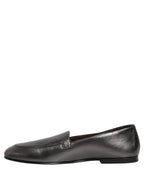 Dolce & Gabbana Silver Leather DG Logo Slip On Loafers Shoes Dolce & Gabbana