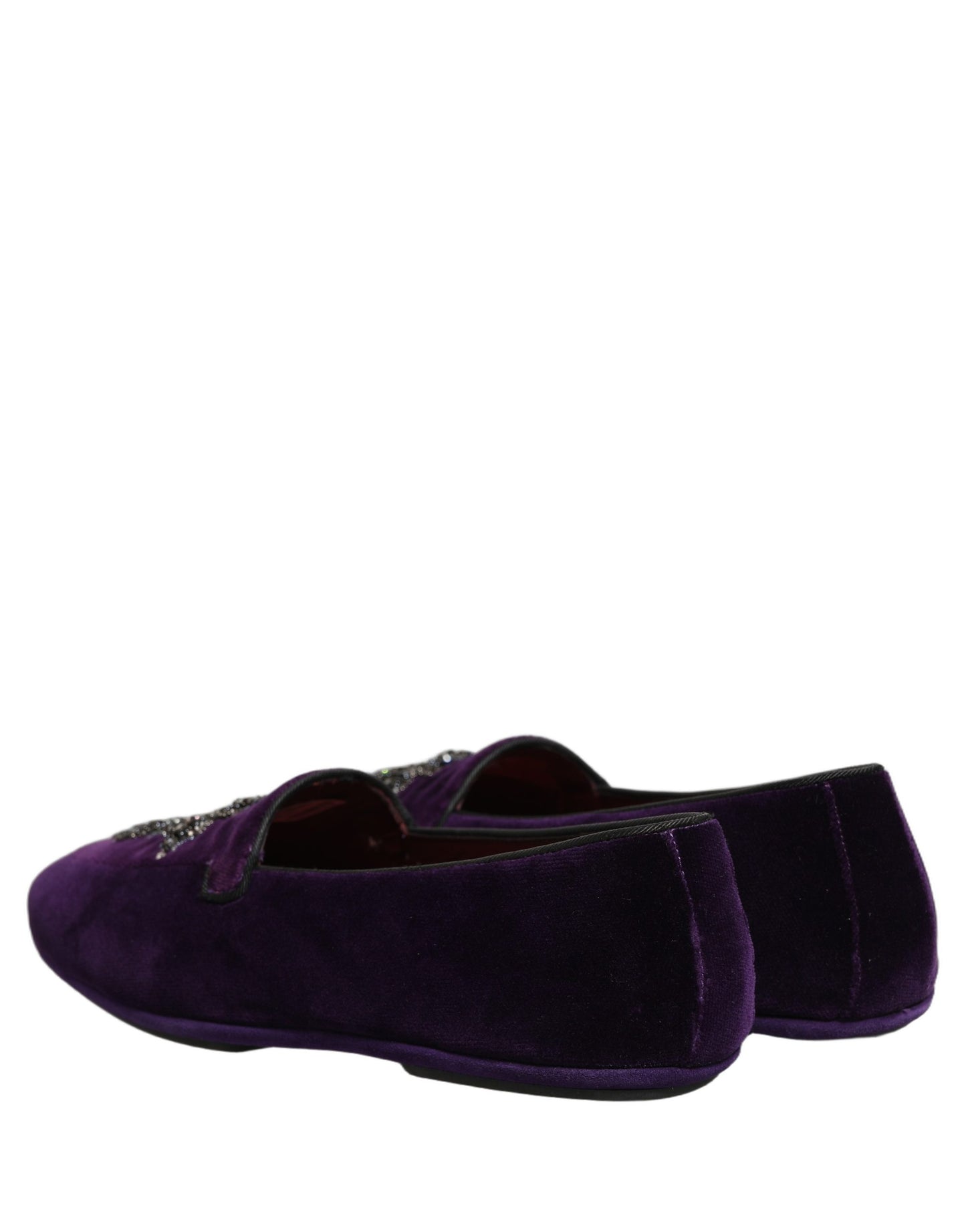 Dolce & Gabbana Violet Suede Embellished Dress Loafers Shoes Dolce & Gabbana