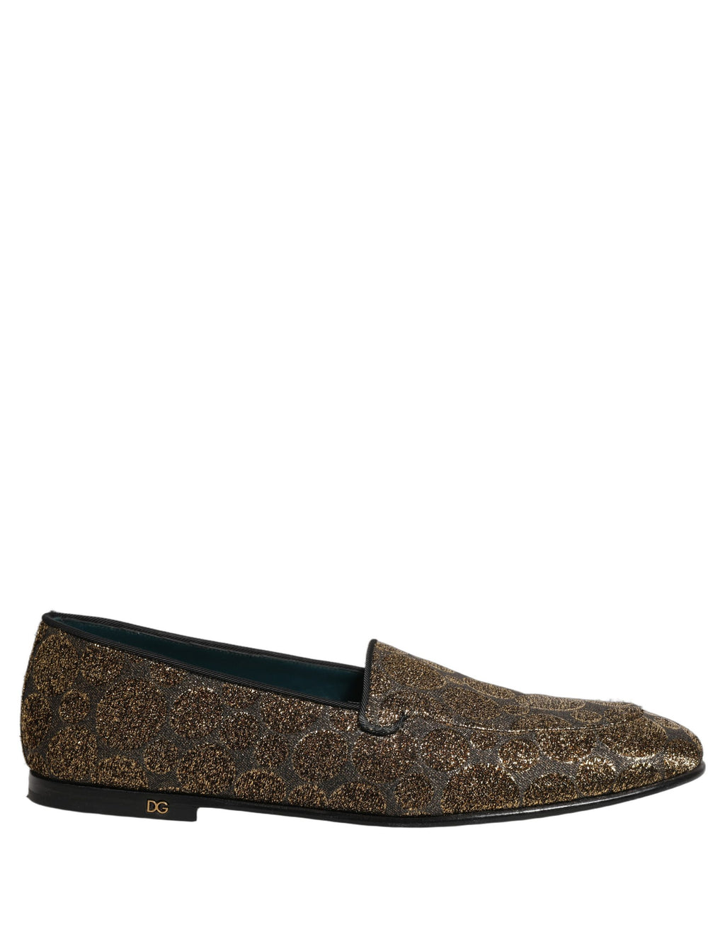 Dolce & Gabbana Gold Lurex Glitter Men Slip On Loafers Shoes Dolce & Gabbana