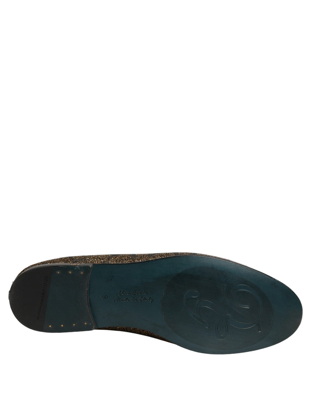 Dolce & Gabbana Gold Lurex Glitter Men Slip On Loafers Shoes - Eljoys Fashion 