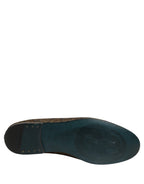 Dolce & Gabbana Gold Lurex Glitter Men Slip On Loafers Shoes - Eljoys Fashion 