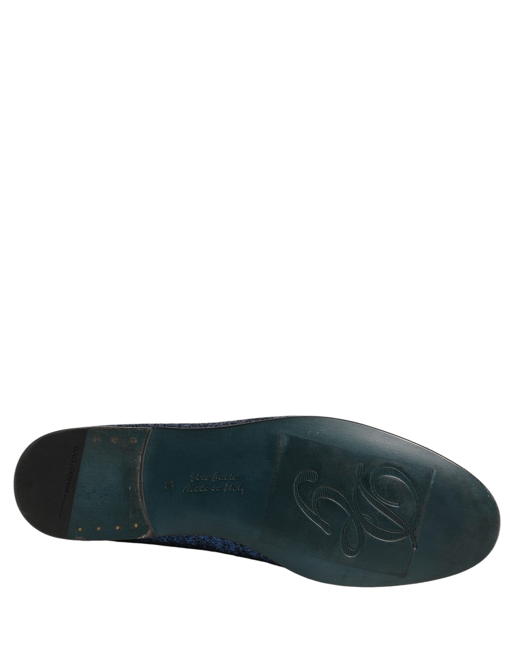 Dolce & Gabbana Blue Glitter Lurex DG Logo Dress Loafers Shoes - Eljoys Fashion 