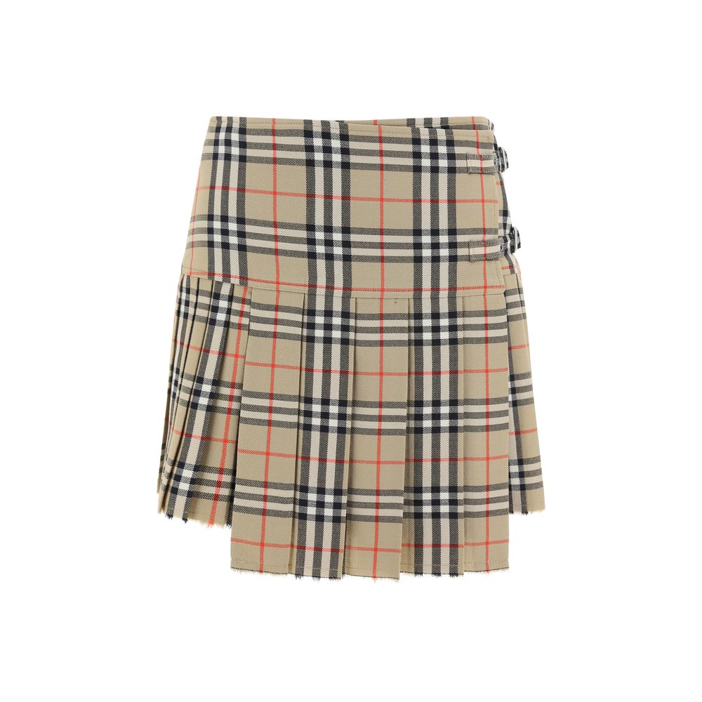 Burberry Beige Wool Oves Aries Mini Skirt Burberry