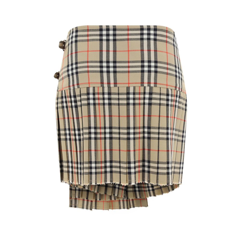 Burberry Beige Wool Oves Aries Mini Skirt Burberry