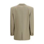 Saint Laurent Beige Wool Oves Aries Blazer