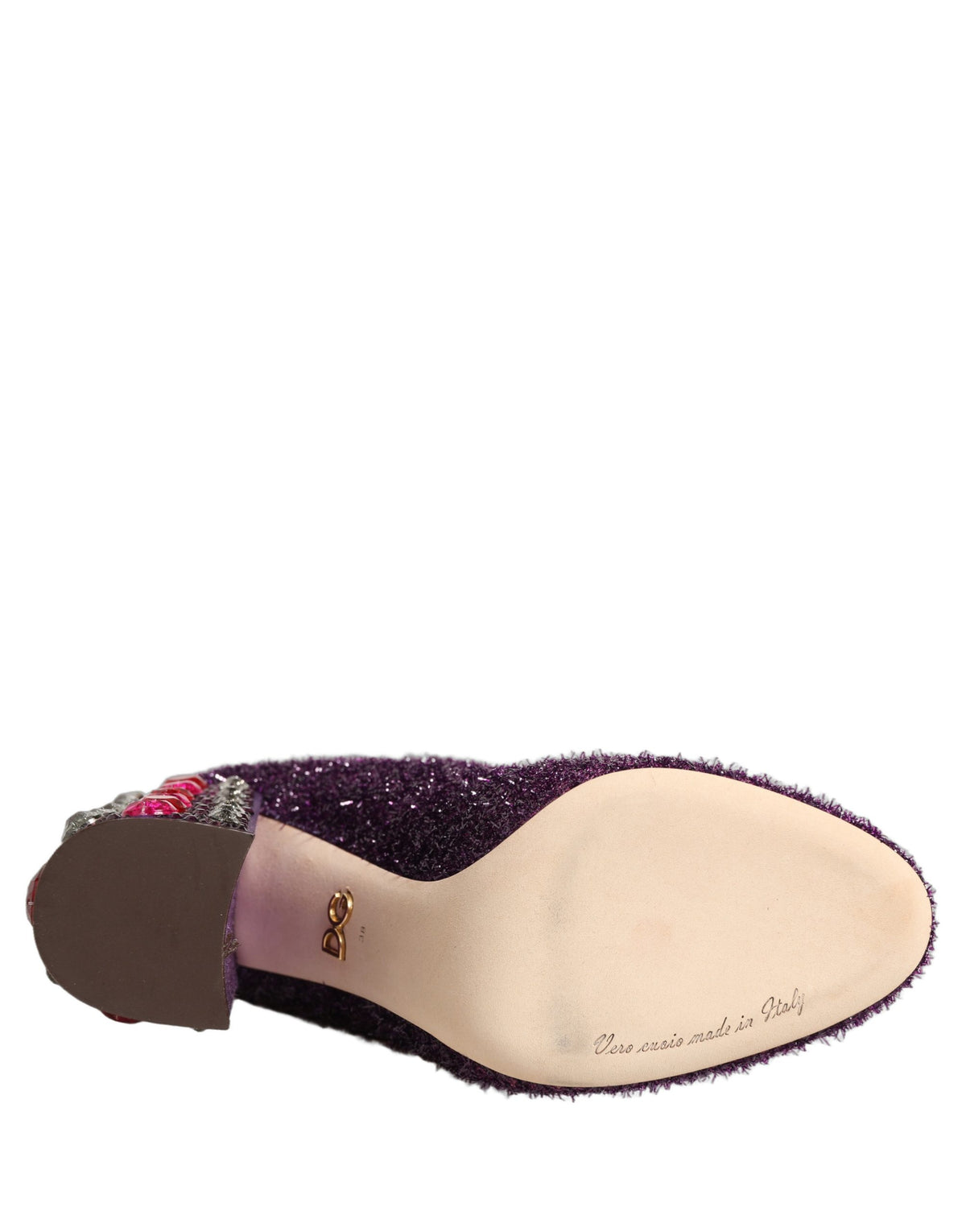 Dolce & Gabbana Purple Crystal Lurex Fantasy High Boots Shoes - Eljoys Fashion 
