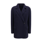 Brunello Cucinelli Blue Wool Oves Aries Full-Length Jacket Brunello Cucinelli