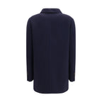 Brunello Cucinelli Blue Wool Oves Aries Full-Length Jacket Brunello Cucinelli