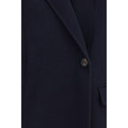 Brunello Cucinelli Blue Wool Oves Aries Full-Length Jacket Brunello Cucinelli