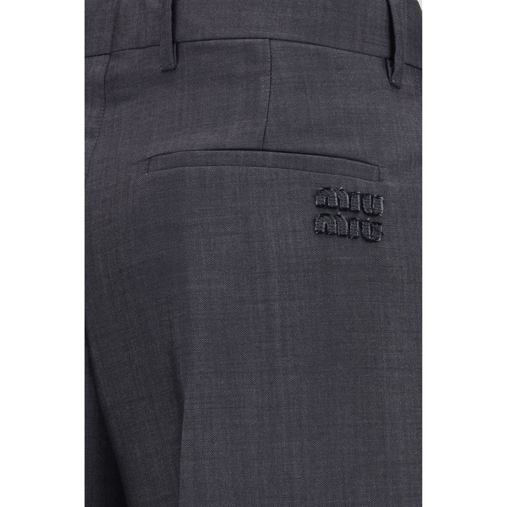 Miu Miu Gray Wool Oves Aries Dress Pants Miu Miu