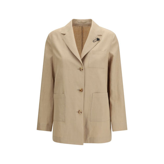 Lardini Beige Wool Oves Aries Full-Length Jacket