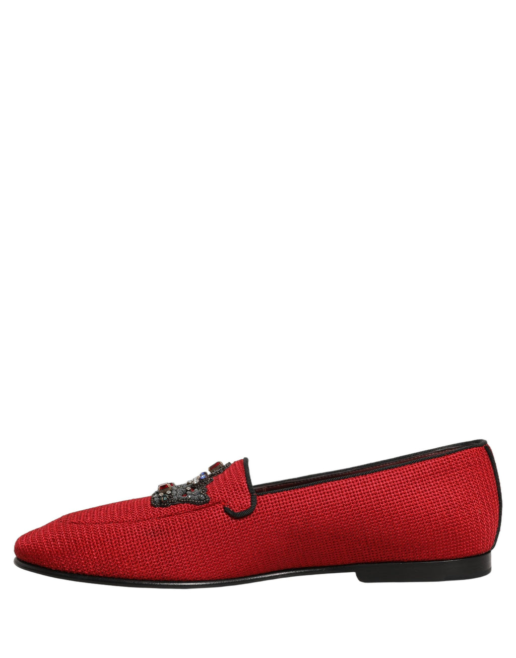 Dolce & Gabbana Red Crown Embellished Dress Loafers Shoes Dolce & Gabbana