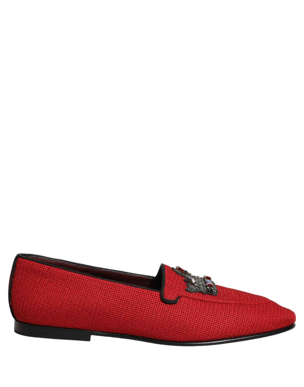 Dolce & Gabbana Red Crown Embellished Dress Loafers Shoes Dolce & Gabbana