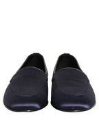 Dolce & Gabbana Navy Blue Satin DG Logo Dress Loafers Shoes Dolce & Gabbana