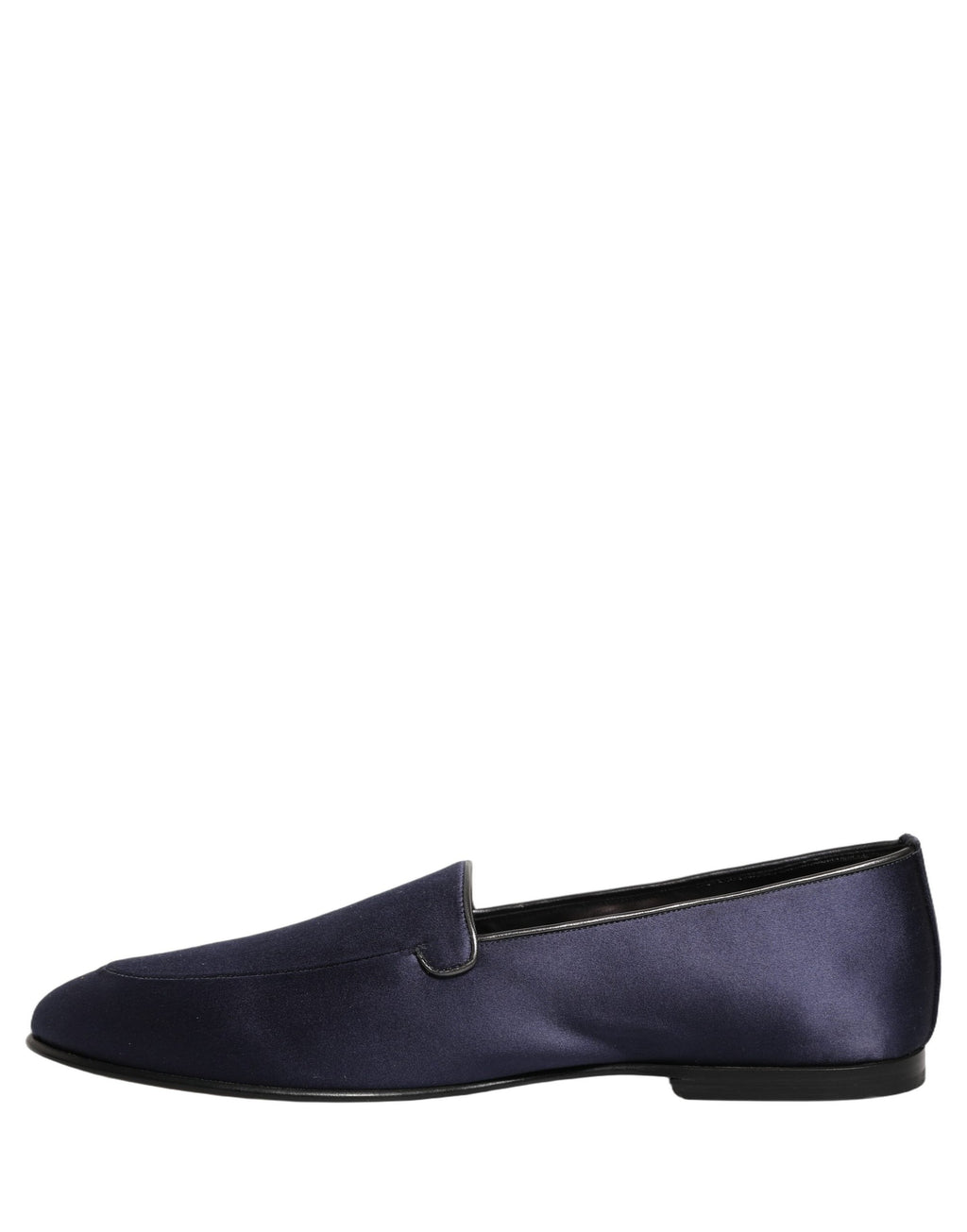 Dolce & Gabbana Navy Blue Satin DG Logo Dress Loafers Shoes Dolce & Gabbana