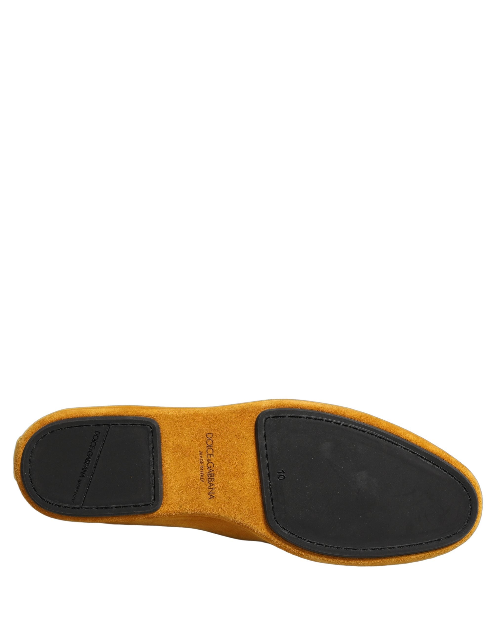 Dolce & Gabbana Yellow Velvet Slip On Men Dress Loafers Shoes Dolce & Gabbana