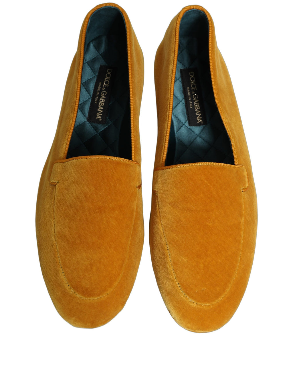 Dolce & Gabbana Yellow Velvet Slip On Men Dress Loafers Shoes Dolce & Gabbana