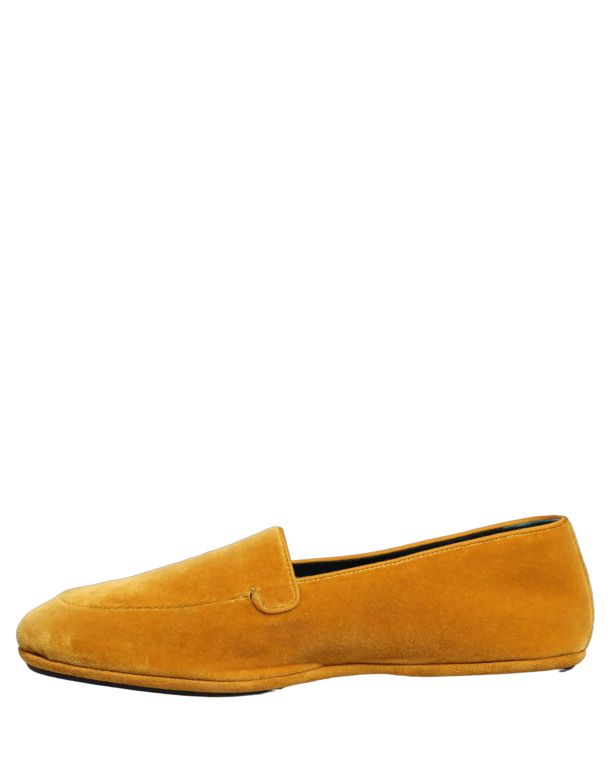 Dolce & Gabbana Yellow Velvet Slip On Men Dress Loafers Shoes Dolce & Gabbana