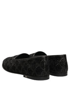 Dolce & Gabbana Black Glitter Brocade Men Dress Loafers Shoes Dolce & Gabbana