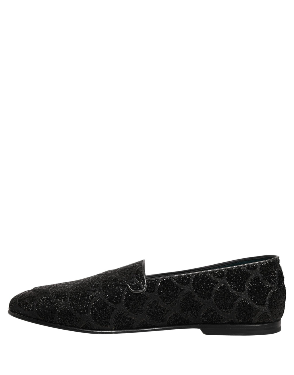 Dolce & Gabbana Black Glitter Brocade Men Dress Loafers Shoes Dolce & Gabbana