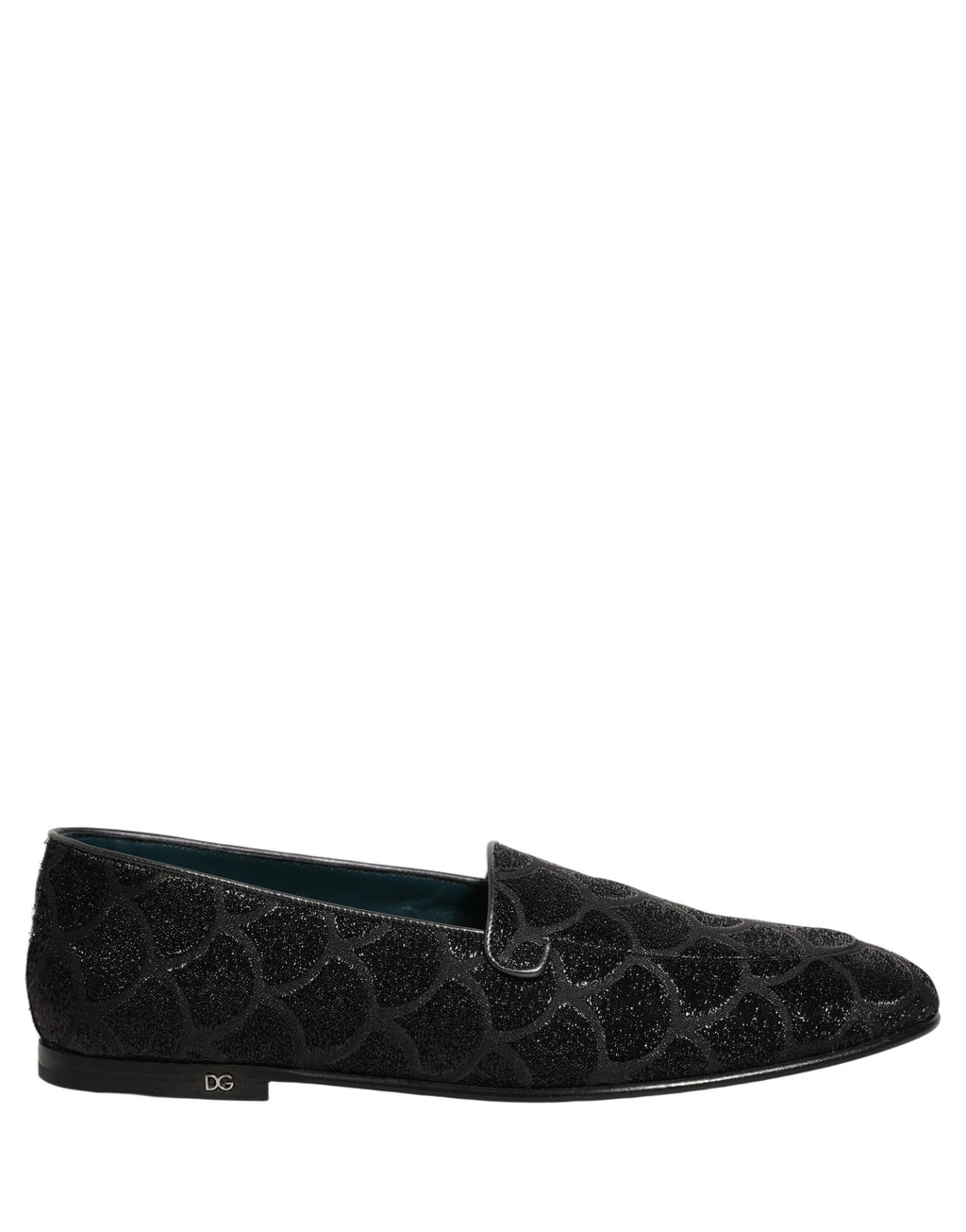 Dolce & Gabbana Black Glitter Brocade Men Dress Loafers Shoes Dolce & Gabbana