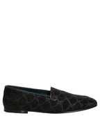 Dolce & Gabbana Black Glitter Brocade Men Dress Loafers Shoes Dolce & Gabbana