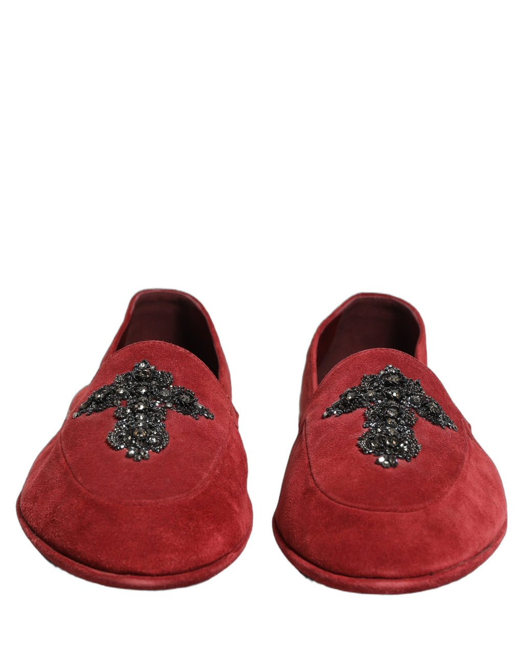 Dolce & Gabbana Red Suede Cross Slip On Dress Loafers Shoes Dolce & Gabbana