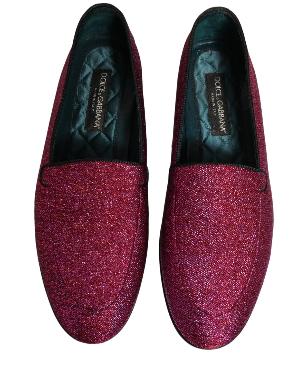 Dolce & Gabbana Pink Glitter Lurex Logo Dress Loafers Shoes Dolce & Gabbana