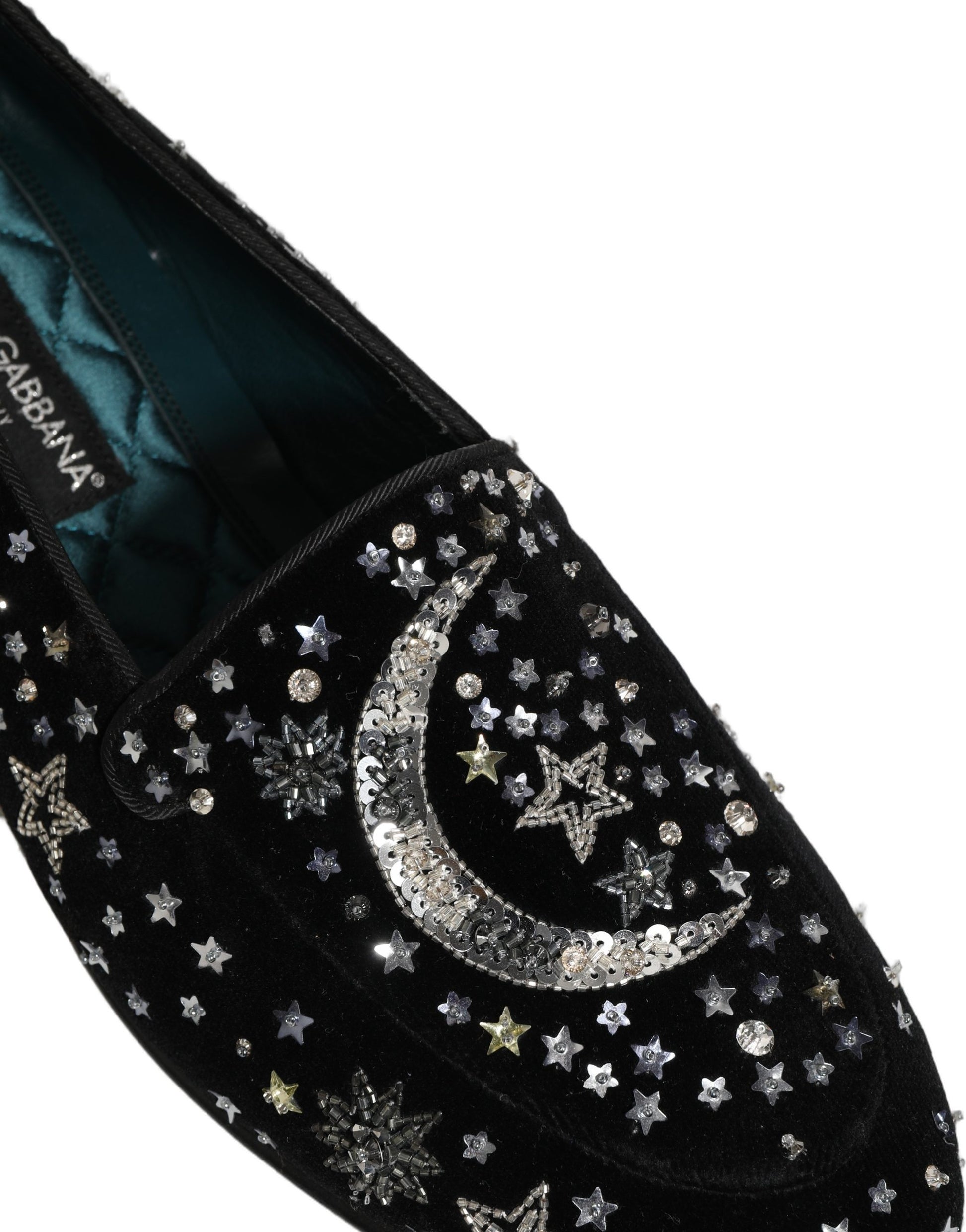 Dolce & Gabbana Black Crystal Embellished Dress Loafers Shoes Dolce & Gabbana