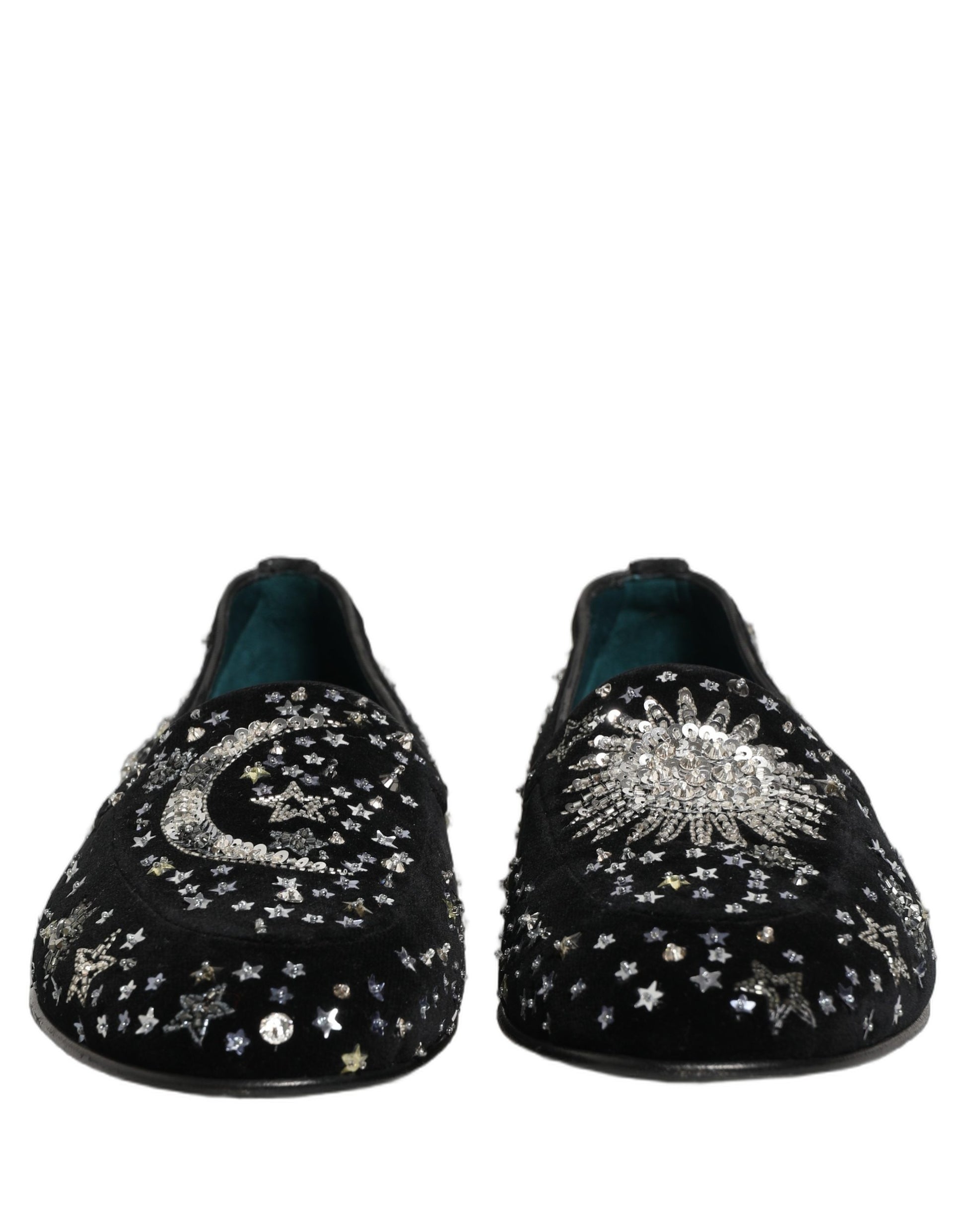 Dolce & Gabbana Black Crystal Embellished Dress Loafers Shoes Dolce & Gabbana