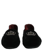 Dolce & Gabbana Black Crown Embellished Dress Loafers Shoes Dolce & Gabbana